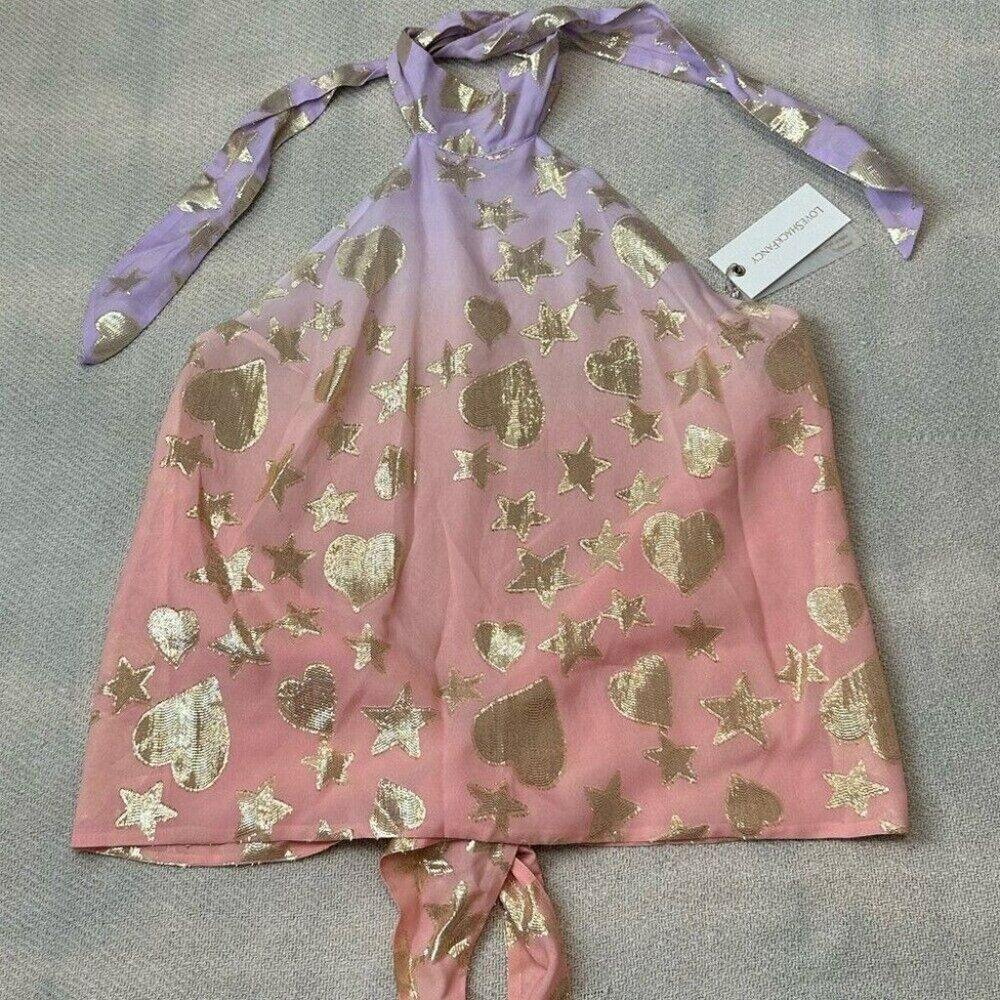 LoveShackFancy Boca Handkerchief Top M Medium Sun… - image 2